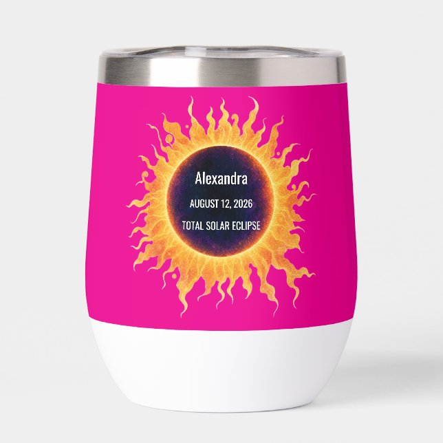 Nombre del eclipse solar total de acuarela rosa ne (Trasero)