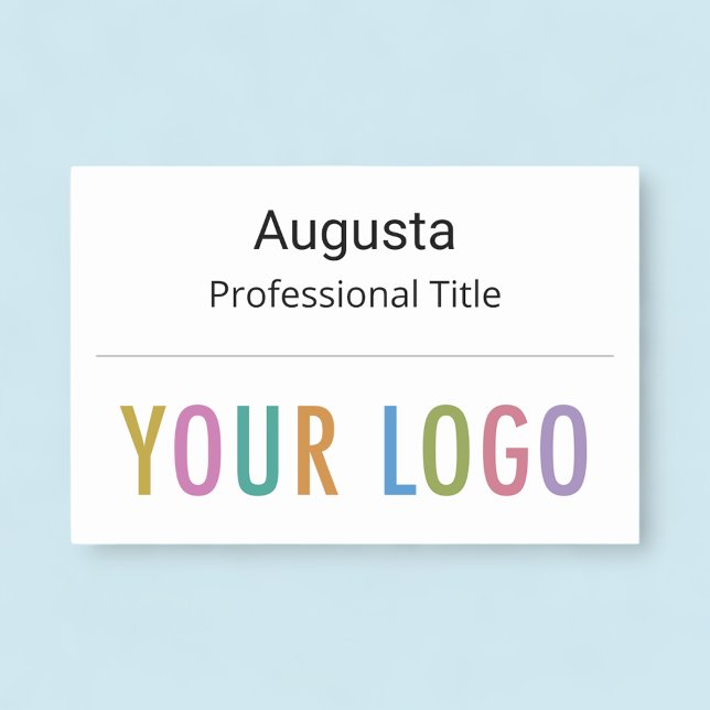 Nombre del empleado Etiqueta Magnético Personaliza (MISOOK Large White Name Tag with Logo on Bottom)