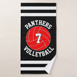 Nombre del equipo de voleibol rojo y Personalizado