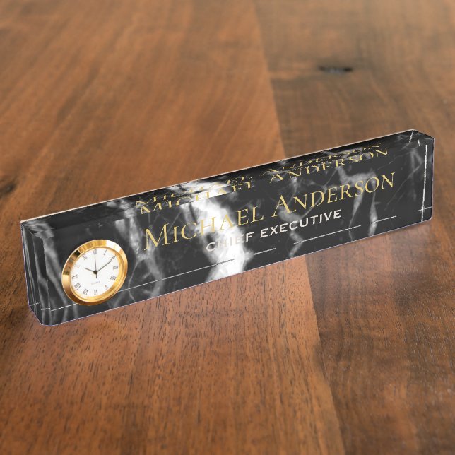 NOMBRE DEL Escritorio Personalizado Placa MÁRMOL B (Lateral)