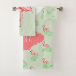 Nombre del flamenco rosa del verano tropical del C