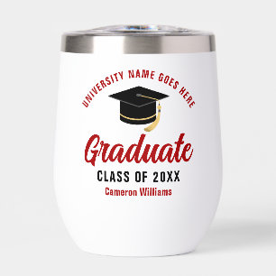Nombre del graduado rojo de la graduación universi