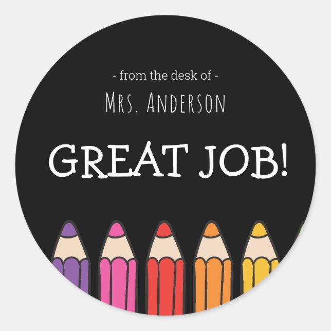 Nombre del gran Pegatina de empleo de profesores (Anverso)