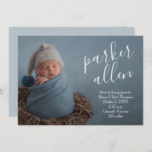 Nombre del guión: Anuncios de nacimiento de foto b