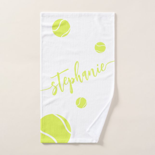 Nombre del guión de las bolas de tenis Blanco pers (Toalla de mano)