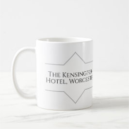 Nombre del hotel en una taza de café