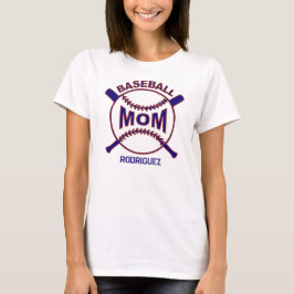 Nombre del jugador Béisbol azul Mamá Camiseta
