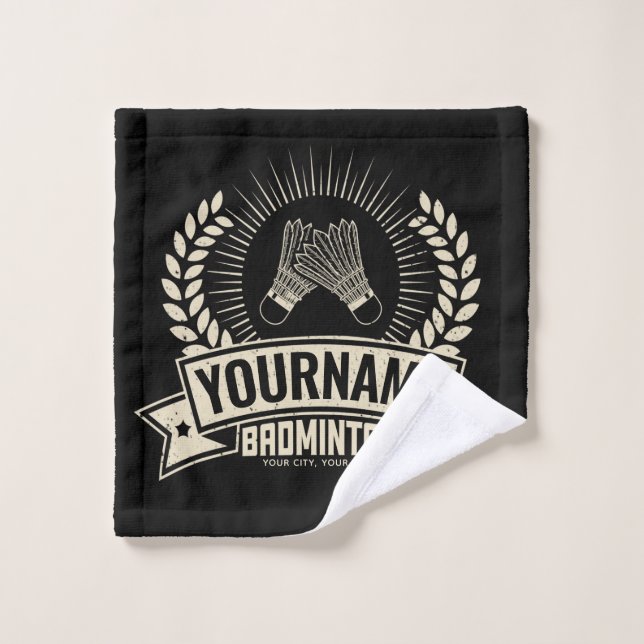 Nombre del jugador de Badminton personalizado Racq (Toallita)