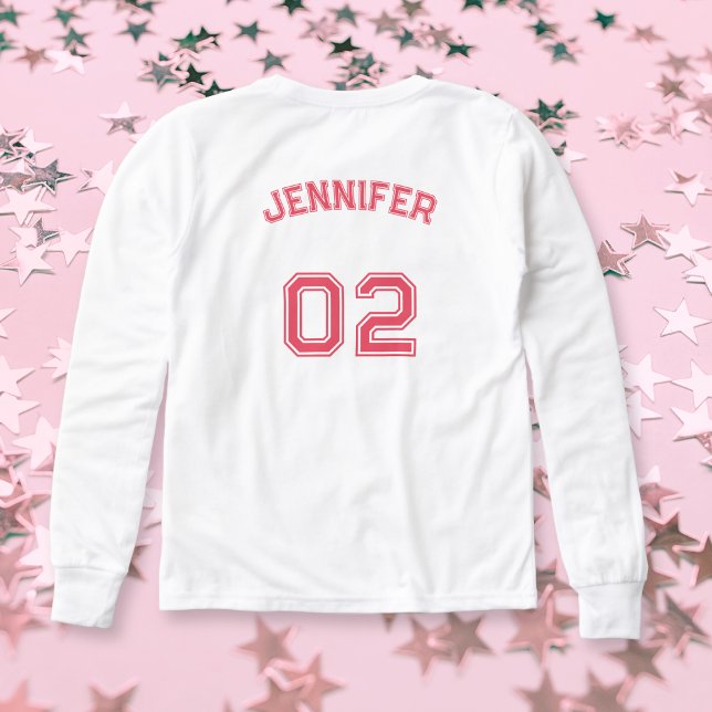 Nombre del jugador Número de Jersey Chicas Manga L (Player Name Jersey Number Girls White Long Sleeve Tri-Blend Shirts)