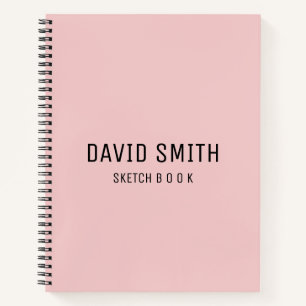 Nombre del libro de esbozo personalizado rosa