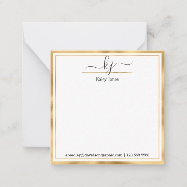 Nombre del monograma | De La Tarjeta De Nota (Anverso)