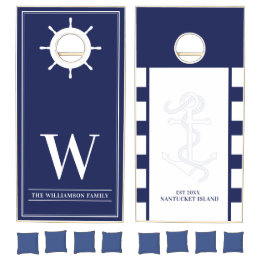 Nombre del Monograma del Anclaje Blanco Azul de la