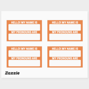 Nombre del Naranja Princeton y etiquetas Pronoun