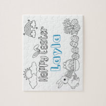 Nombre del niño Rompecabezas de coloración de Pasc