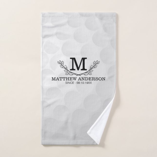 Nombre del patrón de bola de golf personalizado an (Toalla de mano)
