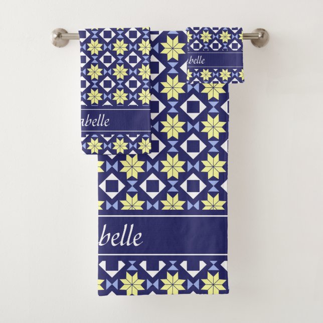 Nombre del patrón de mosaico azul amarillo mediter (In situ)