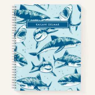 Nombre del patrón de tiburón aterrador Cuaderno pa