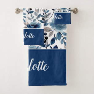 Nombre del patrón floral azul de la marina