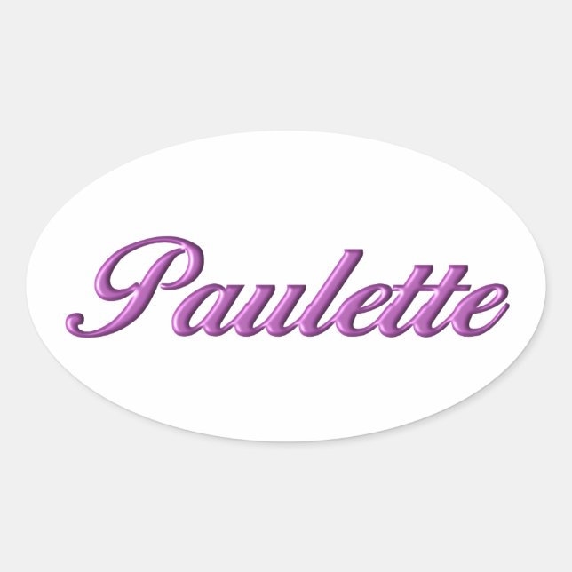 Nombre del pegatina de Paulette (Anverso)