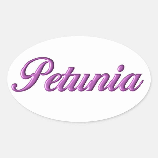 Nombre del pegatina de Petunia (Anverso)