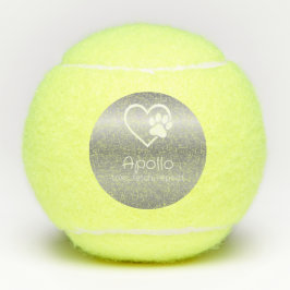 Nombre del perro en plata Pelota de tenis 'lanzar,