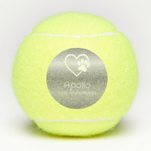 Nombre del perro en plata Pelota de tenis 'lanzar,
