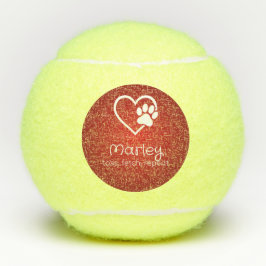 Nombre del perro en rojo Pelota de tenis 'lanzar, 