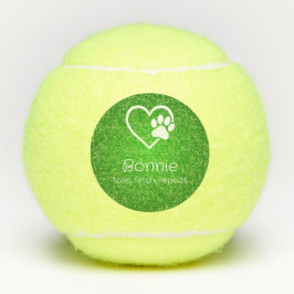 Nombre del perro en verde Bola de tenis 'lanzar, b