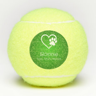Nombre del perro en verde Bola de tenis 'lanzar, b