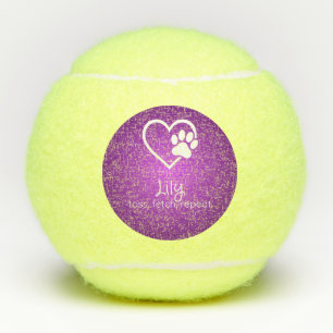 Nombre del perro púrpura Pelota de tenis 'lanzar, 
