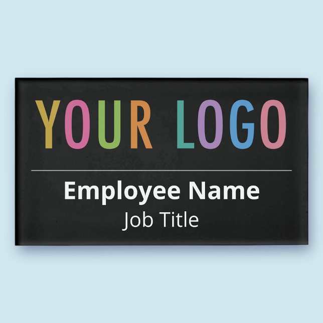 Nombre del personal Etiqueta Personalizado Logotip (MISOOK Magnetic Large Black Name Tag)