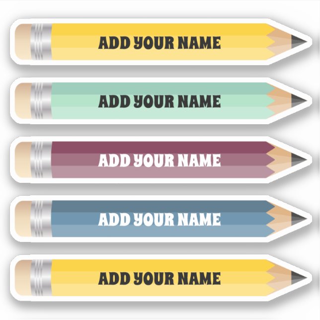 Nombre del personalizable Lápiz Pegatina Personali (Anverso)