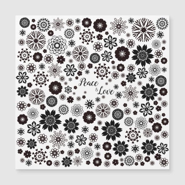 Nombre del personalizable Patrón floral blanco y n (Anverso)