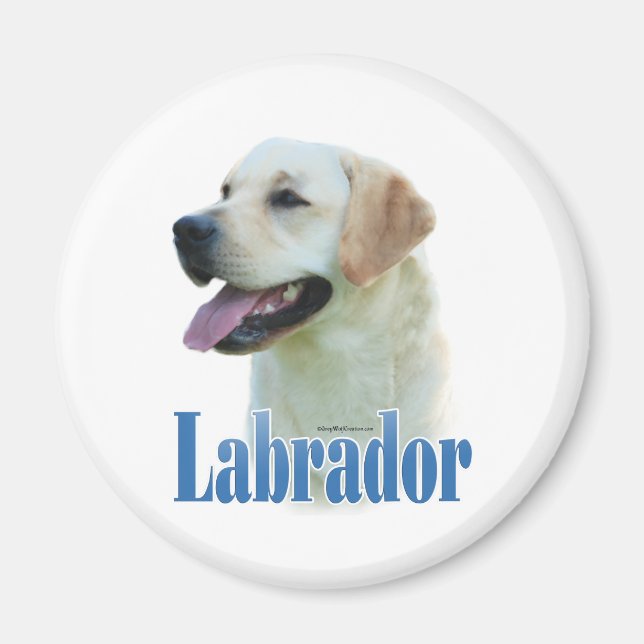 Nombre del recuperador de labrador amarillo - imán (Frente)