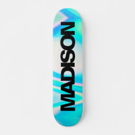 Nombre del Skateboard personalizado Onda azul turq