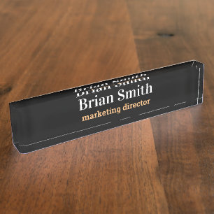 Nombre Denominación del escritorio rústico, placa de no