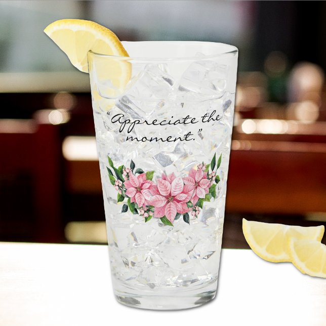 Nombre Elegante Cita Pinta Rosa Poinsettia 16oz (Subido por el creador)