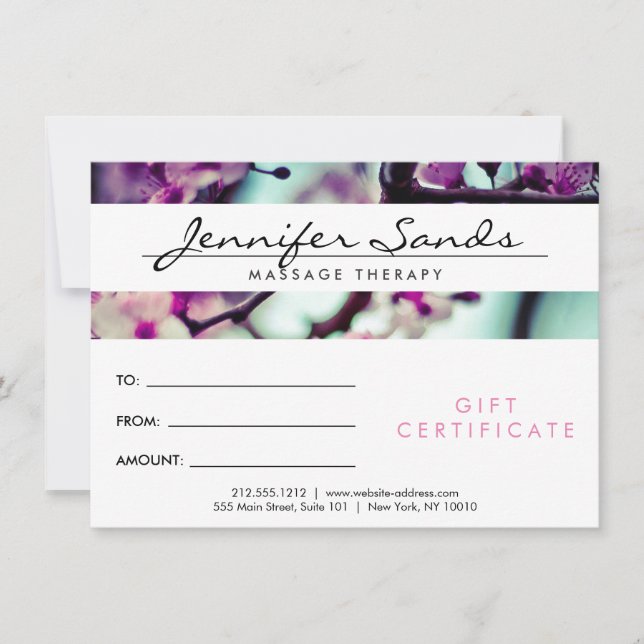 NOMBRE ELEGANTE con certificado de regalo CHERRY B (Anverso)