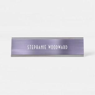 Nombre Elegante placa de identificación de lavanda con lá