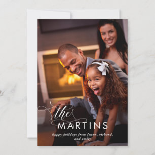 Nombre elegante   Tarjeta de vacaciones con foto