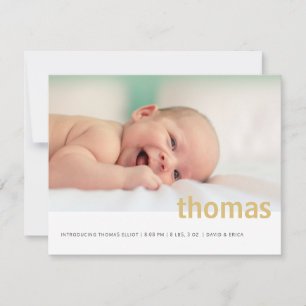 Nombre en negrita simple Invitación del bebé