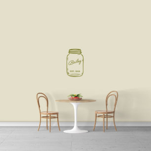 Nombre Encantador En Mason Jar Media Wall Decal