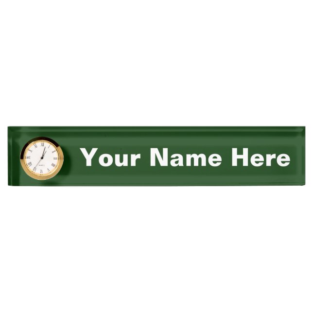 Nombre Escritorio de personalizable con placa con reloj - (Anverso)