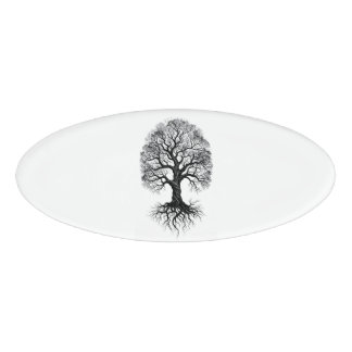 Nombre Etiqueta con forma ovalada de Zen del Árbol de la
