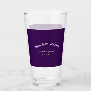 nombre fecha aniversario de bodas 30º simple púrpu