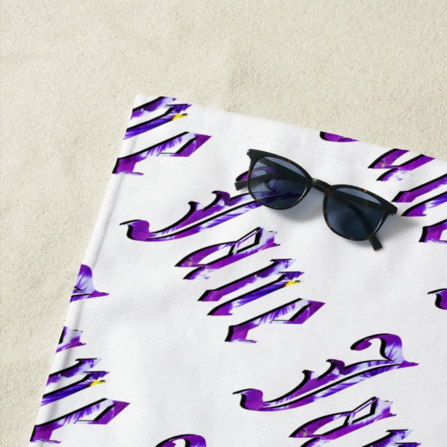 Nombre floral "Jane", toalla de playa (In situ)