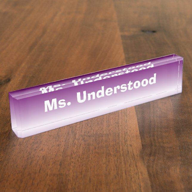 Nombre Funny Ms Understand personalizado placa de reloj d (Lateral)