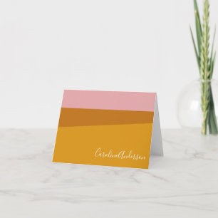 Nombre geométrico moderno rosa y amarillo