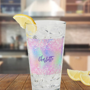 Nombre holográfico de color rosa morado