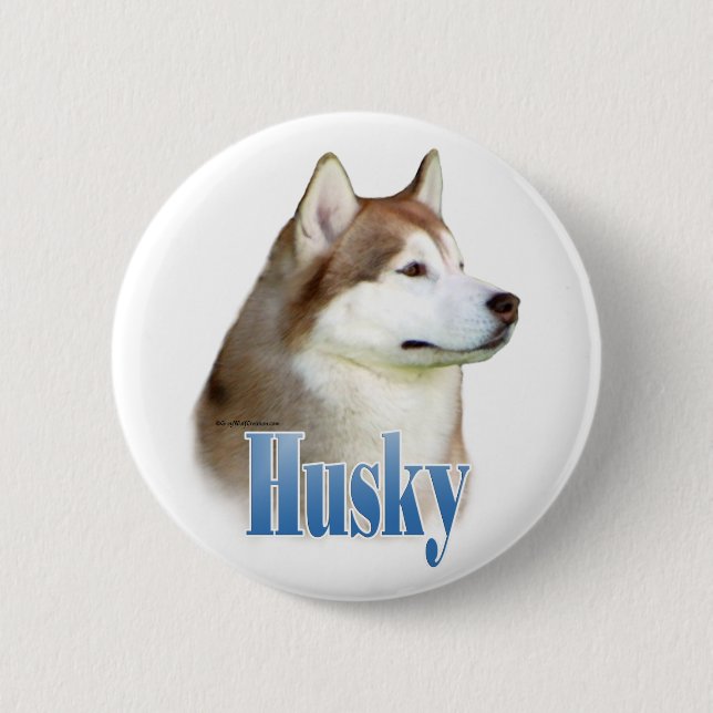 Nombre Husky Siberiano Rojo - Botón (Anverso)